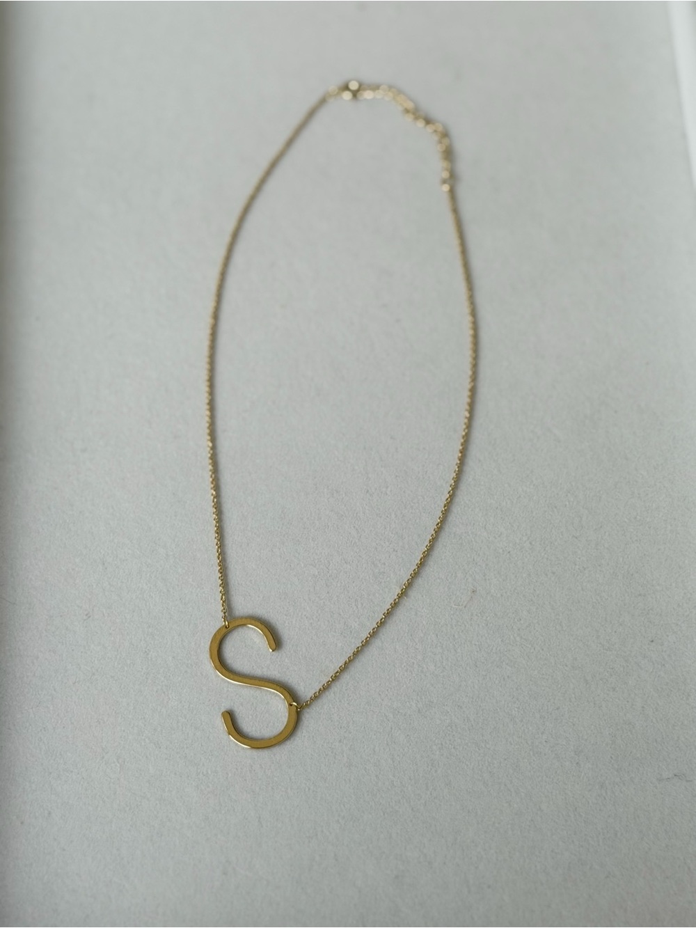 Anthropologie Gold 'S' Initial Pendant Necklace
